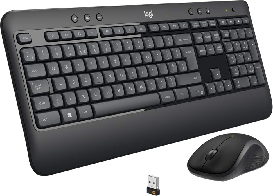 LOGITECH MK540 Combo of Wireless Keyboard and Mouse. NB: minor use