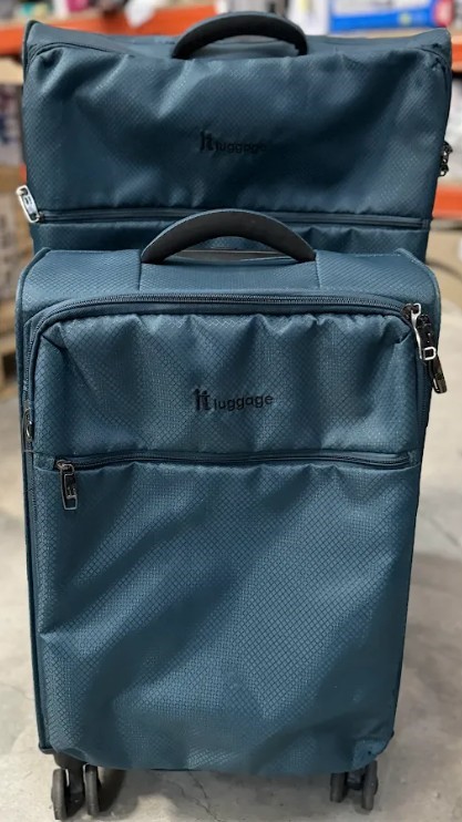 iT Polyester Soft Luggage 2-piece, Navy Blue, Large and Carry-On. NB: has b