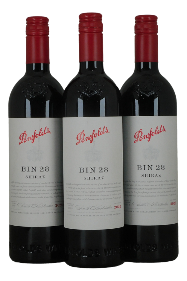 Penfolds Bin 28 Shiraz 2022 (3x 750mL).