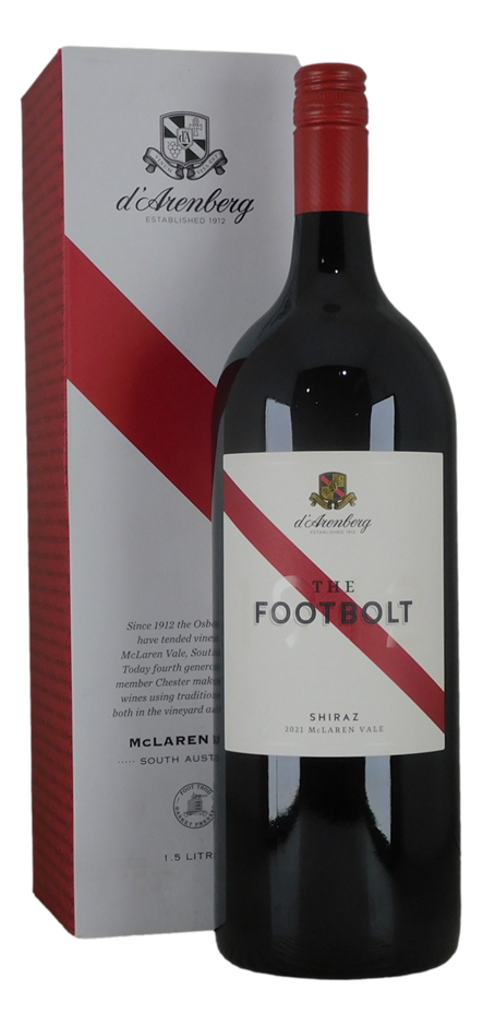 d'Arenberg The Footbolt Shiraz 2021 (1x 1.5L), McLaren Vale.