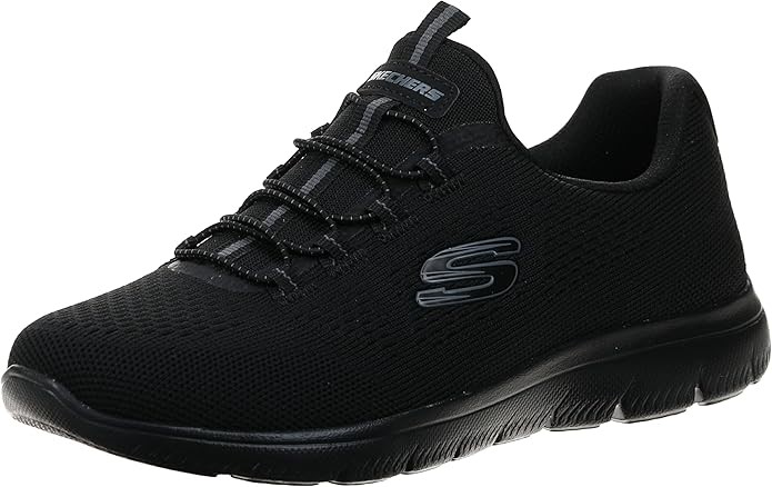 SKECHERS Women's Summits Radiant Flow Sneaker, US9/EU39, Black/Black, 15028