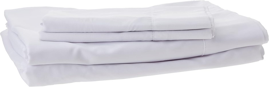 DREAMFIELDS 2000TC Cooling Bamboo Sheet Set, Queen, White. NB: Has been Use