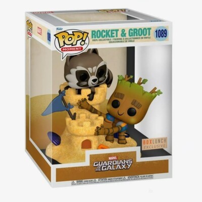 FUNKO POP!  Marvel Rocket Groot Beach Day Moment Vinyl Figure, 15 cm Height