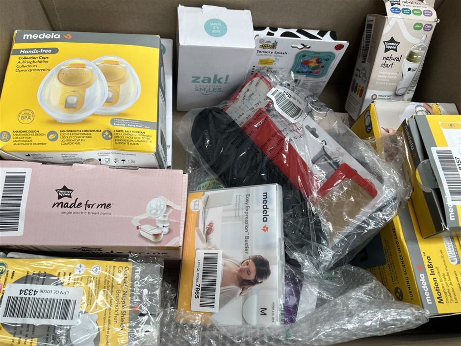15 x ASSORTED BABY PRODUCT; Incl. Motion InBra, Bottles, Toys, Breast Pump