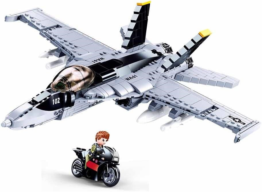 2 X SLUBAN MODEL BRICKS F-18 US Hornet Fighter Jet Airplane Air Force - M38