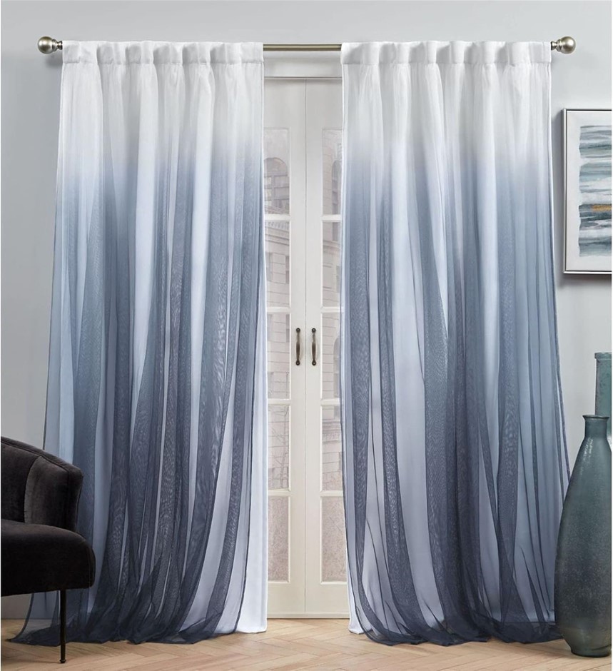 EXCLUSIVE HOME Crescendo Lined Room Darkening Blackout Hidden Tab Top Curta