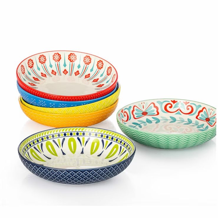 SIGNATURE Pasta Stoneware Bowls 6 Piece Set. NB: 1 x bowl is missing.