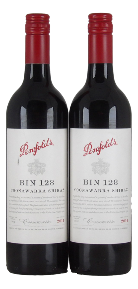Penfolds Bin 128 Shiraz 2014 (2x 750mL), Coonawarra, SA.