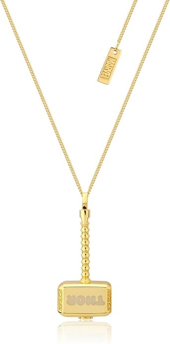 DISNEY Women's YGP 925SS 3D HAMMER NECKLACE Pendant Necklace, Gold, 60CM B