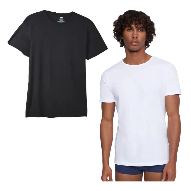 0280-5062664 · 4 x LEVI'S Men's Crew Tees, Size S, 100% Cotton, Black & White, 217413.  Bu