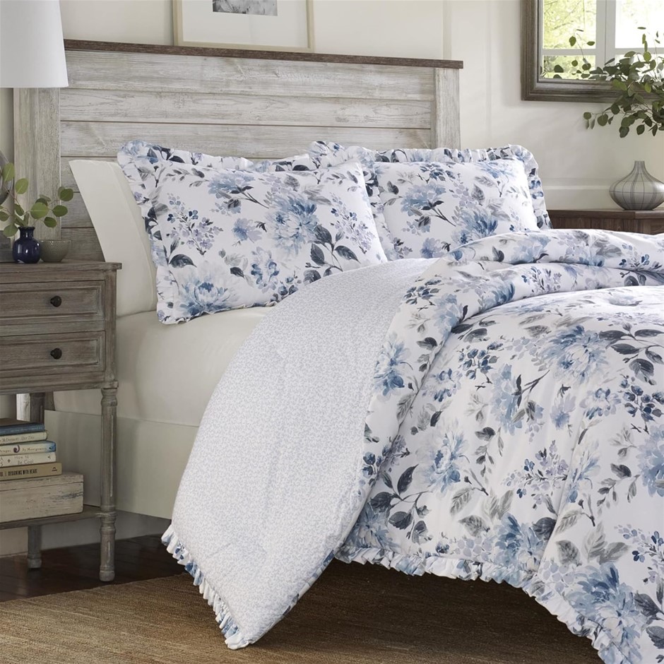 LAURA ASHLEY HOME Duvet Cover Set, Reversible Cotton Bedding with Matching