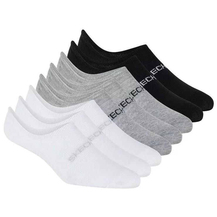 8 Pairs x SKECHERS Women's No Show Socks, Sock Size 9-11, Shoe Size 6-9.5,