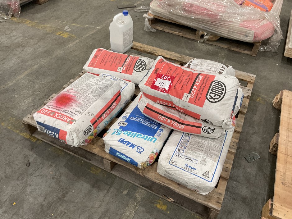 Pallet Comprising Bags of Ardex K220 and Ultralite S1 Flex