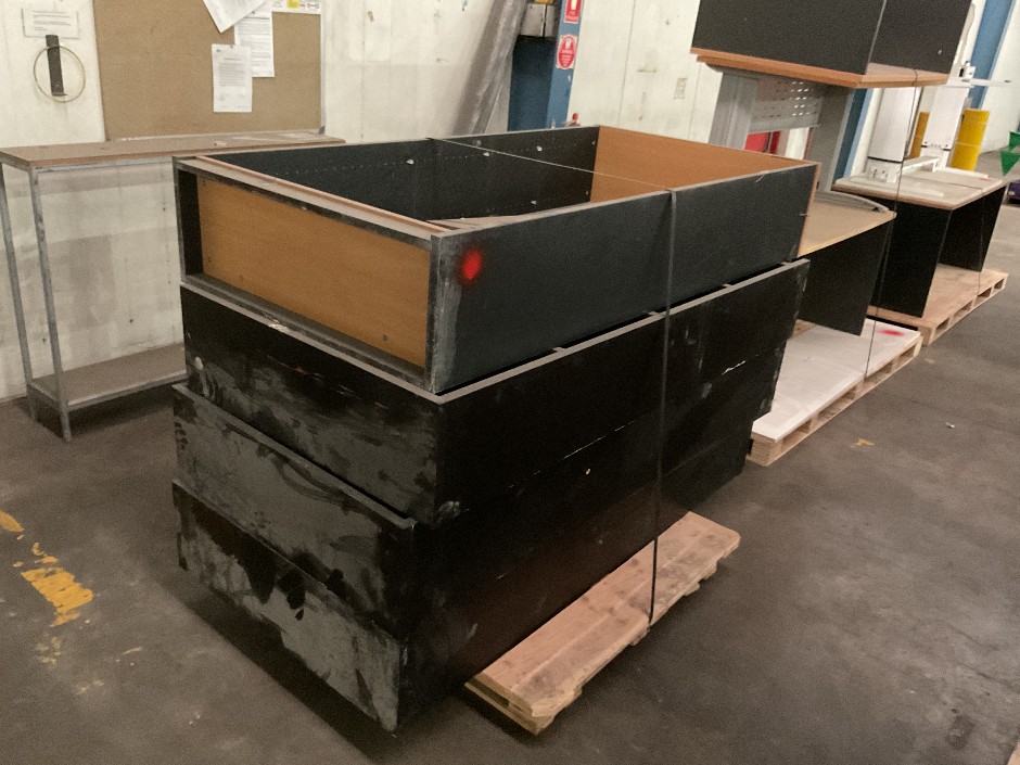 4x Timber Laminate Shelving Units