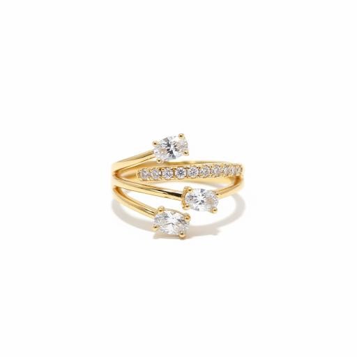 14K/Italy 1.5ctw Oval Cut Yellow Gold Filled Ring(stamped) 8US