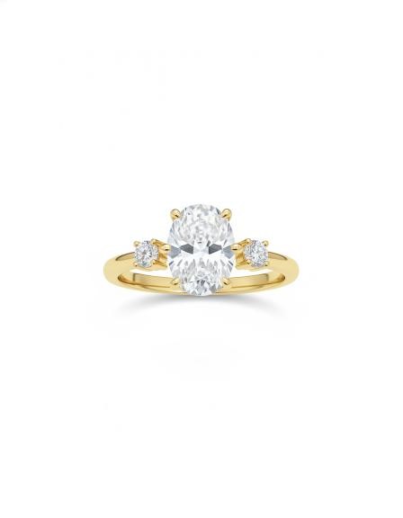 14K/Italy 3.0ct Oval Cut Yellow Gold Filled Ring(stamped) 6US