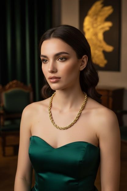 14K/Italy Stamped Yellow Gold Filled Rope Chain -45cm-Bonus Gift