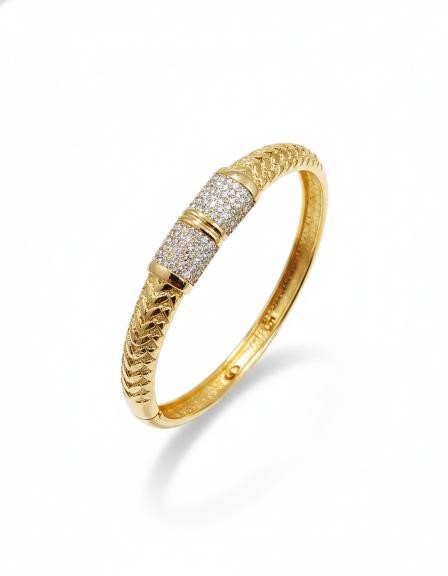 18KGF/ITALY Rose Gold Filled bangle -(stamped 18KGF/ITALY)-Bonus Gift