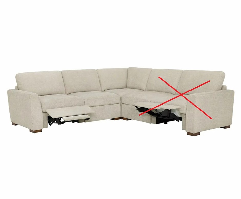 THOMASVILLE 3 Piece Fabric Sectional With 2 Power Footrests. NB: Has 2 of t