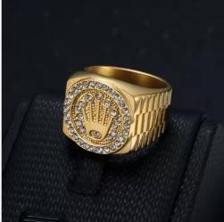 Italy 925 Silver Rolex Symbol Hip Hop Ring (stamps)-10 US
