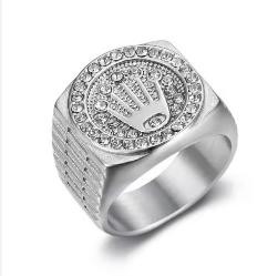 Italy 925 Silver Rolex Symbol Hip Hop Ring (stamps)-11 US
