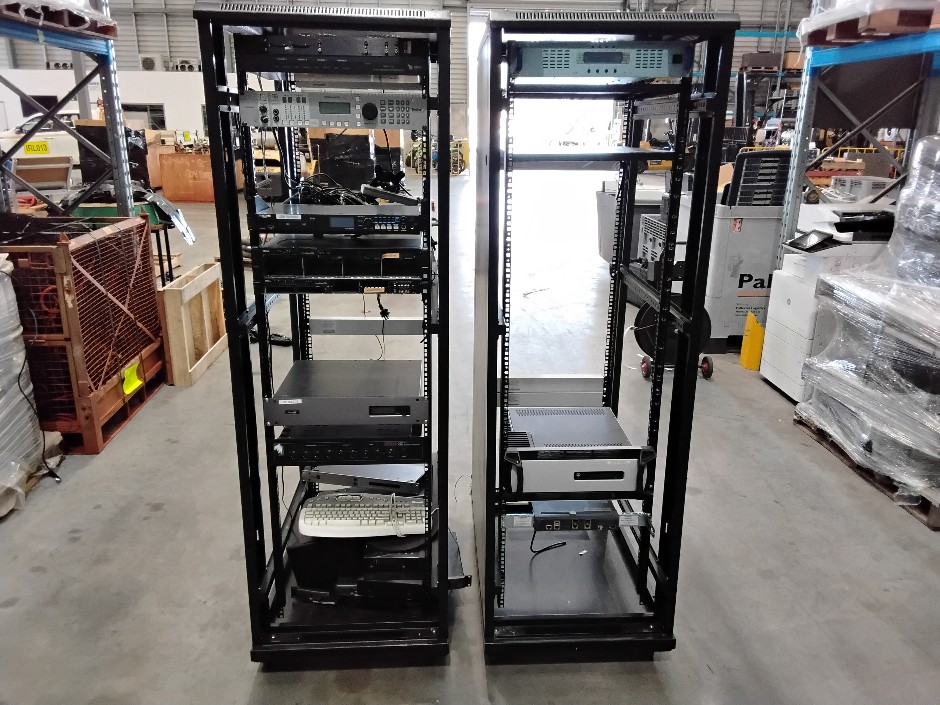 <p>Various server racks and communications equipment</p>