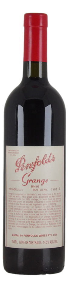 Penfolds Bin 95 Grange 2001 (1x 750mL) SA.