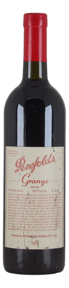 Penfolds Bin 95 Grange 2003 (1x 750mL), SA.