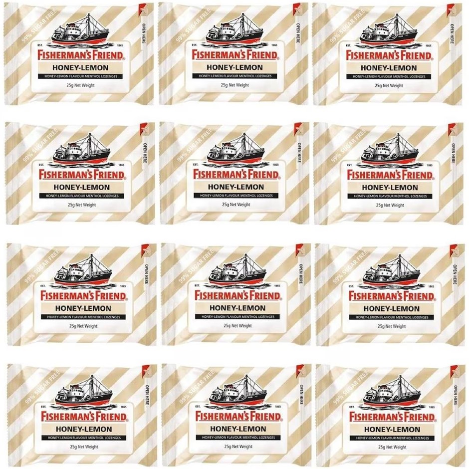 FISHERMAN'S Friend Honey Lemon Sugar Free Lozenge (12 x 25 g) BB: 12/2028