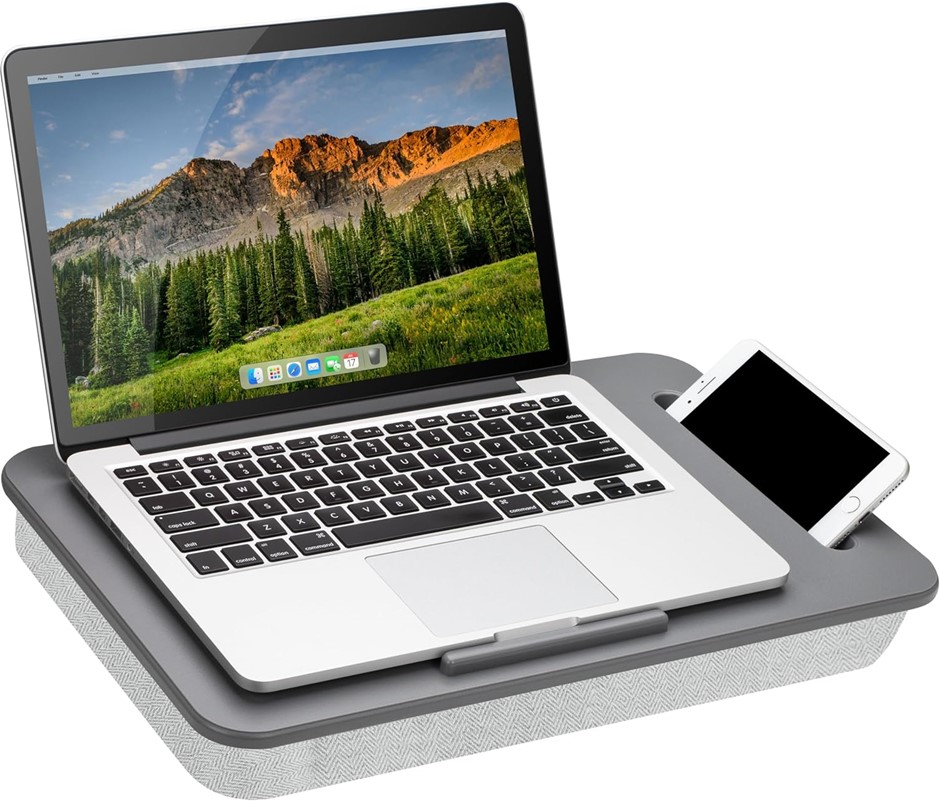 0020-3140639 · LAPGEAR Sidekick Lap Desk with Device Ledge and Phone Holder - Gray - Fits