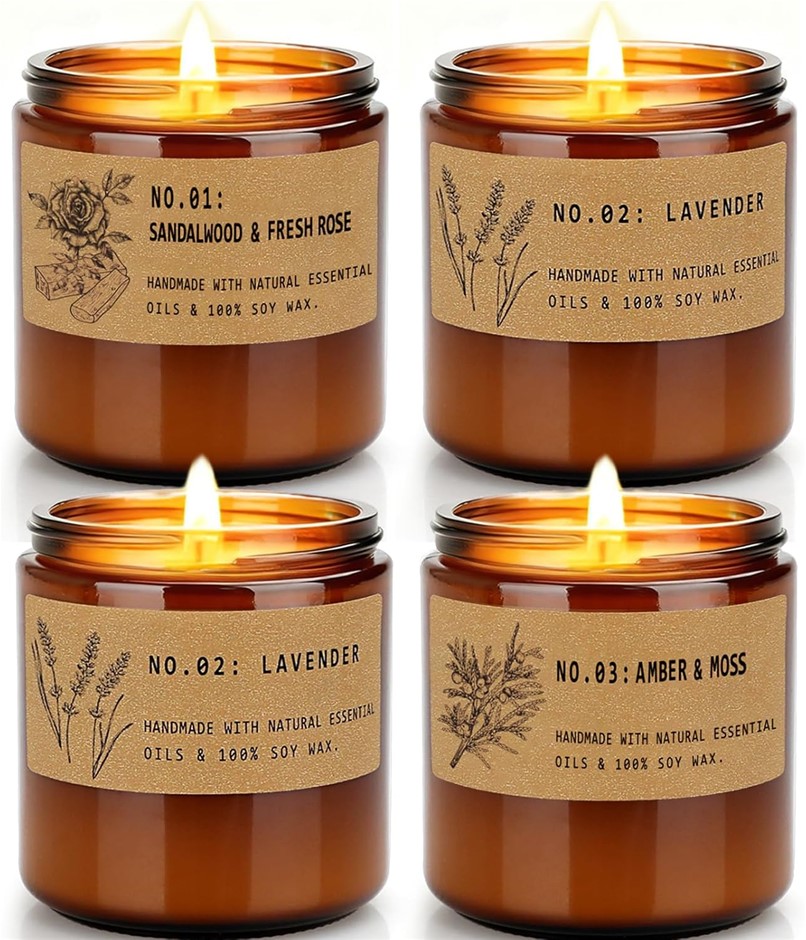 Candles for Home Scented, 4 Pack 28 Oz Candle, Large Soy Scented Candles, L