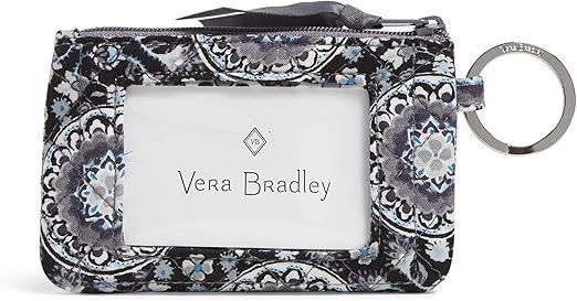 VERA BRADLEY Zip ID Case, Charcoal Medallion, 22635-M08. Buyers Note - Dis