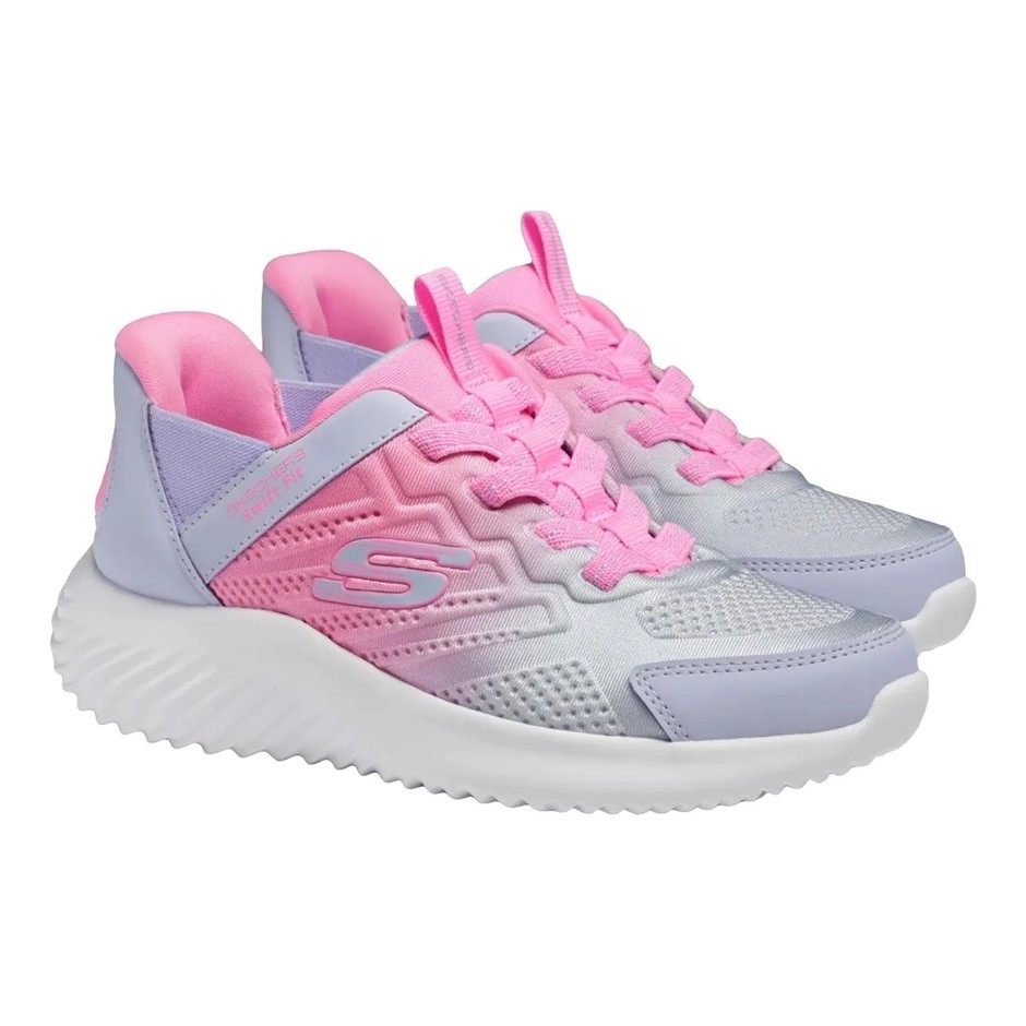 SKECHERS Kids' Swift Fit Shoes, Size US2 / UK1, Pink/Lavender (PKLV), 17301