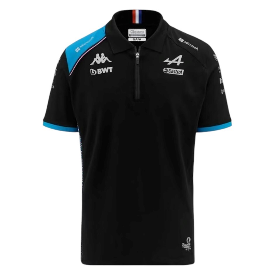 KAPPA Formula 1 Alpine F1 Team Ocon Gasly Polo, Size S, Black/Liquid Blue,