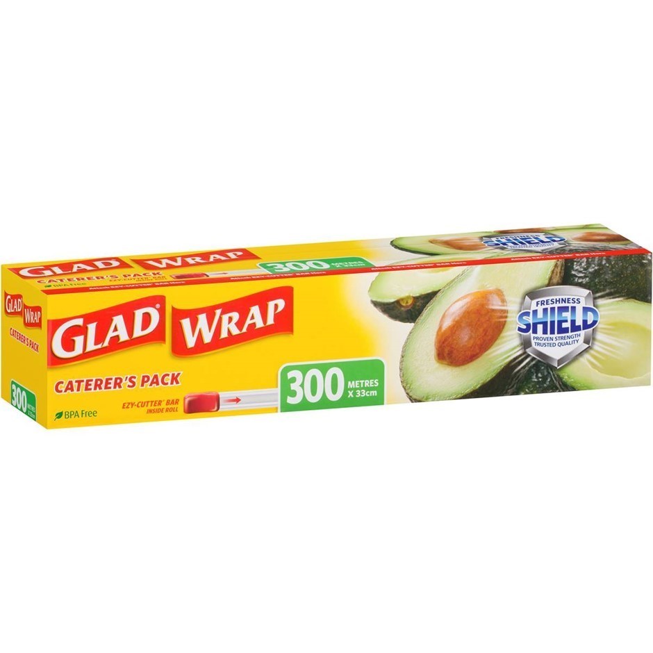 3 x GLAD Wrap 300m x 33cm. N.B. Damaged packaging & 1 x has been used.