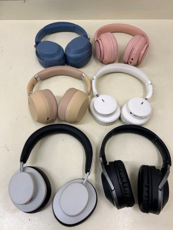 6 x Assorted Wireless Headphones including