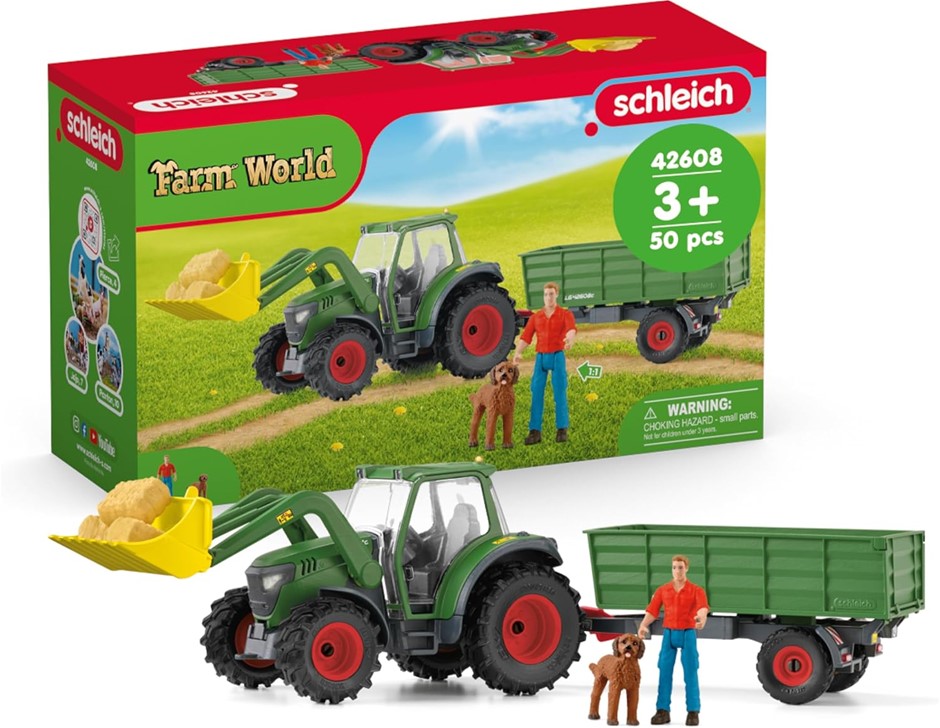 0031-3140657 · Schleich Farm World – Tractor with Trailer Playset, Realistic Farm Vehicle