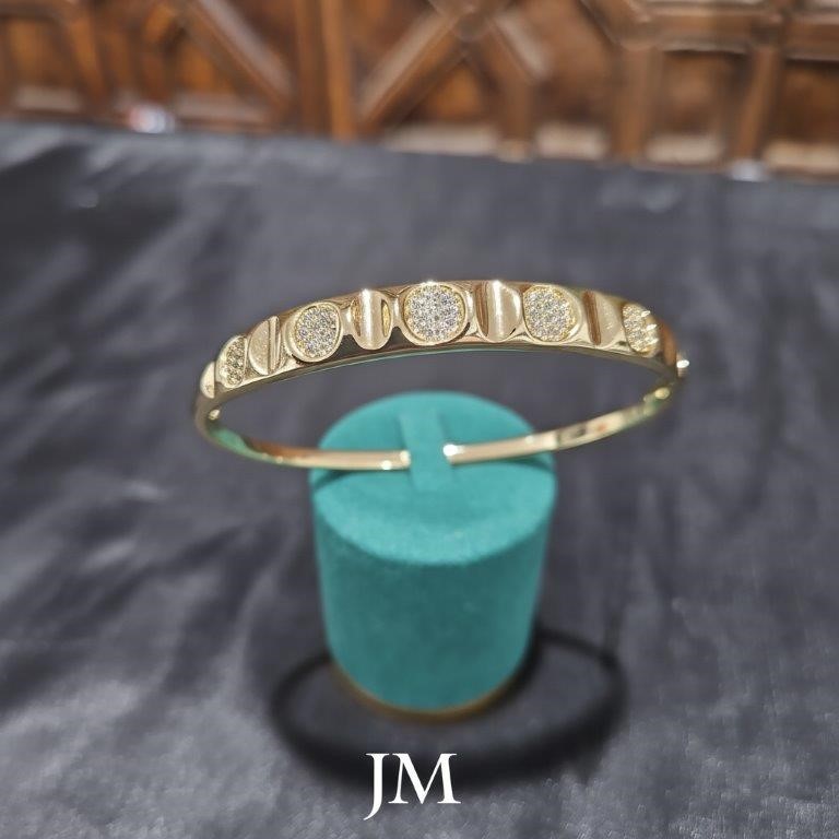 18K/Italy  Gold Filled Bangle -(stamped 18K/Italy)-Warranty Quality-Bonus