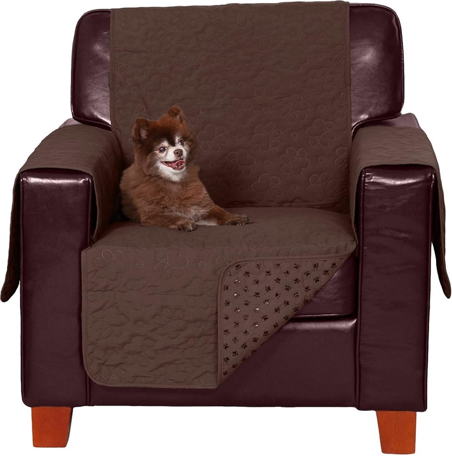 Furhaven Chair Slipcover Waterproof & Non Slip Quilted Paw Print Furniture