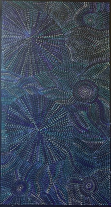 Original Authentic Aboriginal Painting Joy Purvis Petyarre - Bush Yam Seeds