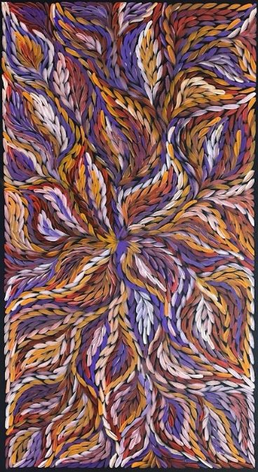 Original Authentic Aboriginal Painting Joy Purvis Petyarre -Bush Yam flower