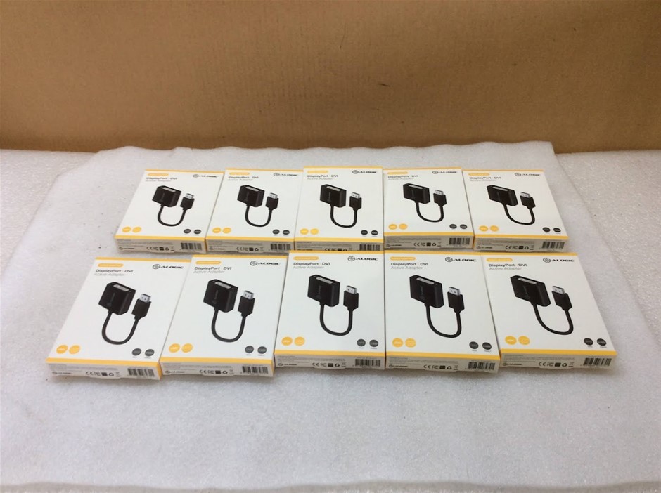 ALOGIC DisplayPort To DVI Active Adapter - New (Lot of 10)