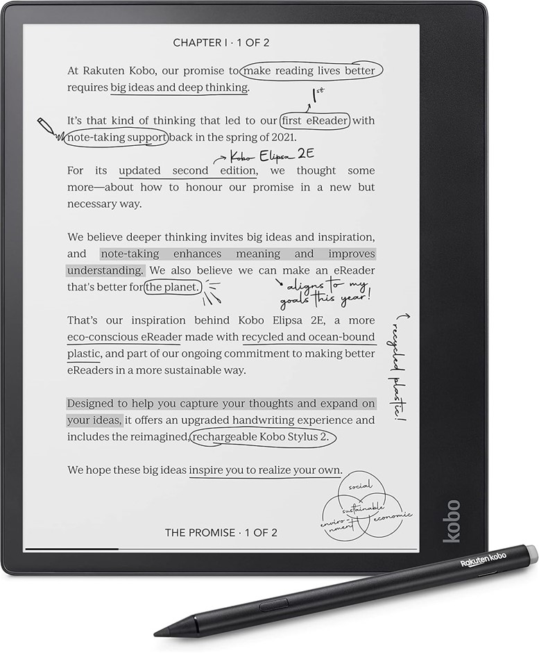 KBO Elipsa 2E | eReader | 10.3” Glare-Free Touchscreen with ComfortLight PR