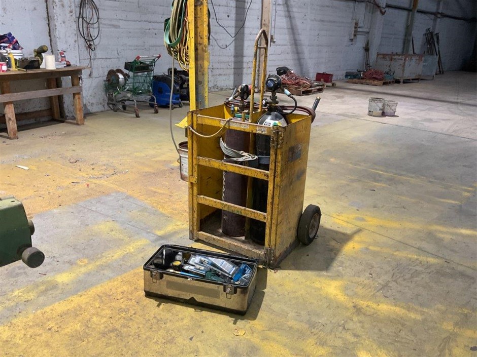 Gas Bottles Trolley and Case with Assorted Items