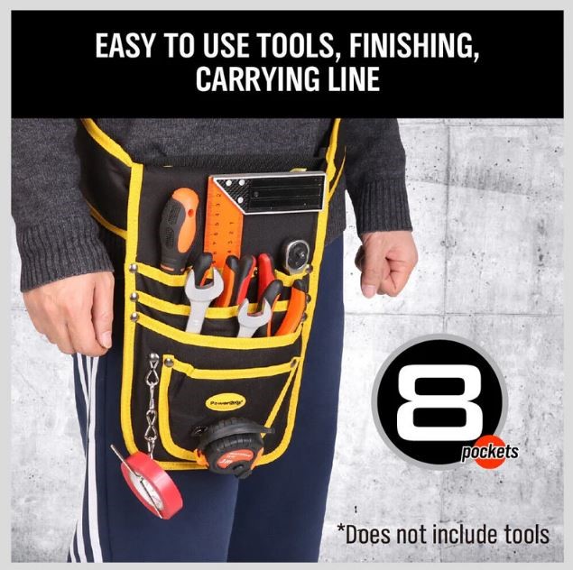 8 Pocket Tool Bag | Construction Belt | Nail Storage Holder