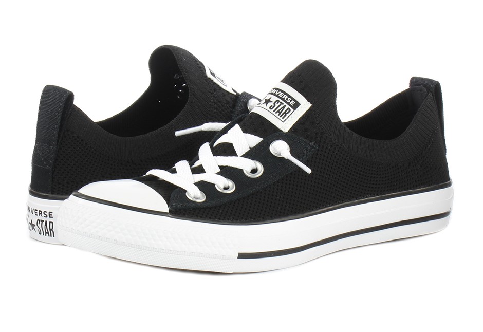 CONVERSE Women's CTAS Shoreline Knit Slip Shoes, Size US6 / EU36.5, Black/W