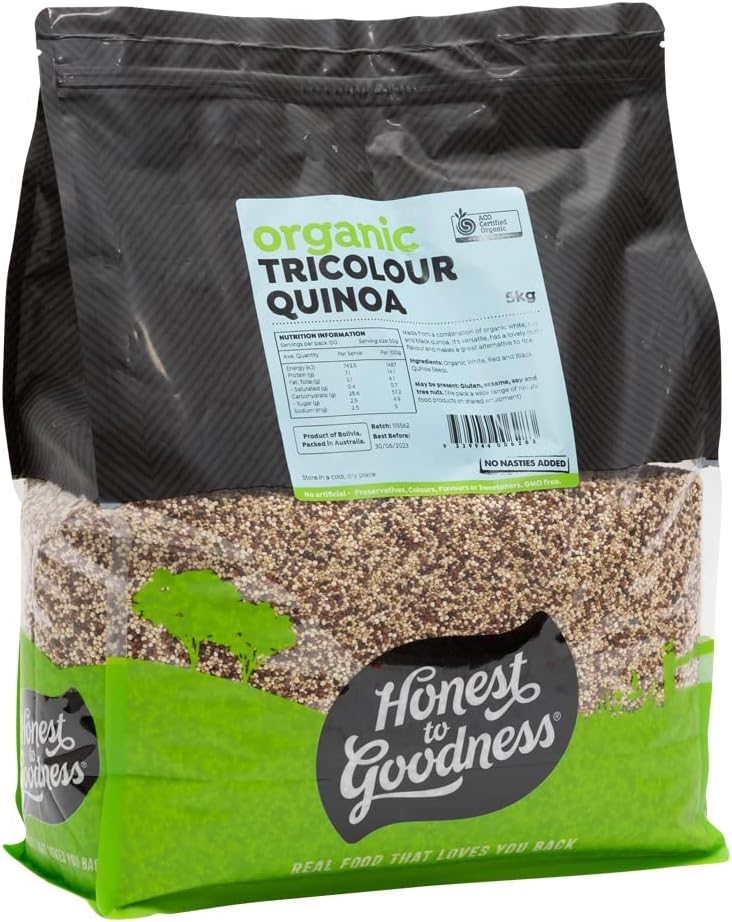 Honest to Goodness - Organic Tricolour Quinoa, 5 kilograms. Best Before Dat