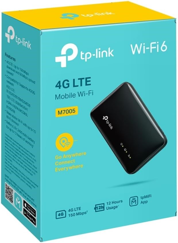 TP-Link 4G LTE Mobile Wi-Fi, Wi-Fi 6 with Up to 10 Devices, 2400 mAh Batter