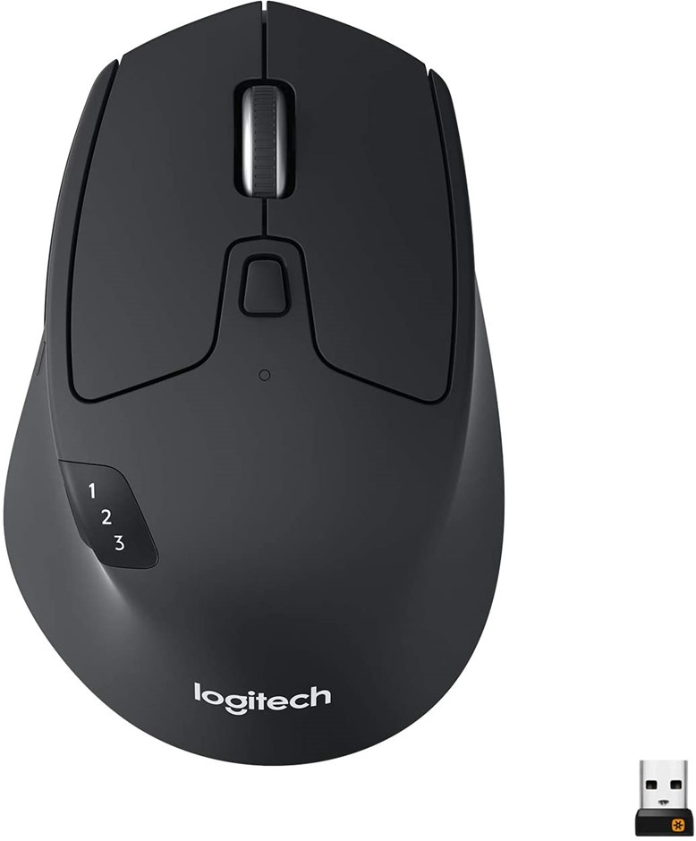 LOGITECH M720 Wireless Triathlon Mouse, 8 Buttons, Black. NB: Used, Missing