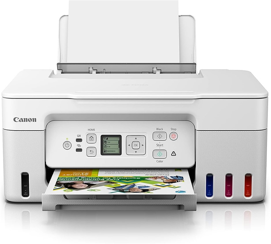 CANON PIXMA G3675 MegaTank Continuous Ink Printer, White.